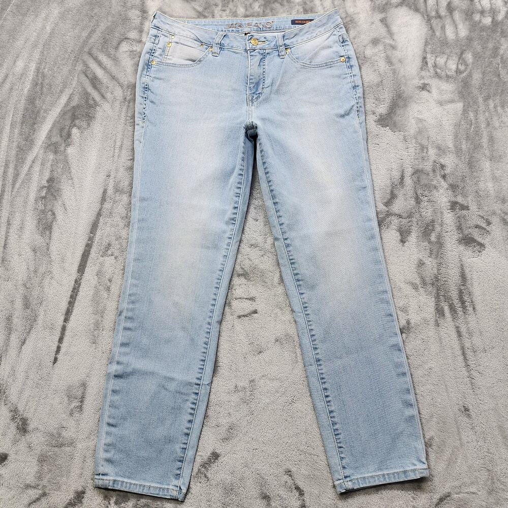 JAG Jeans Womens 10 Blue Mid Rise Slim Ankle Stretch Denim Light‎ Wash Casual